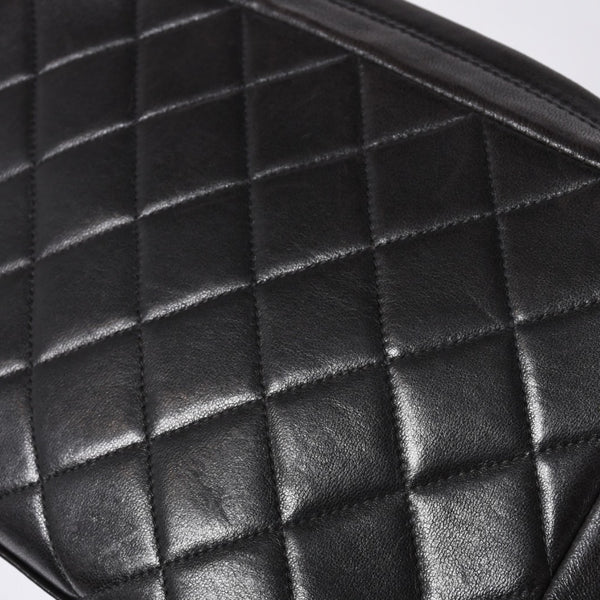 極美品 CHANEL シャネル チェーンワンショルダーバッグ 3番台 ココマーク ラムスキン キルティング ブラック 中古 4a000930