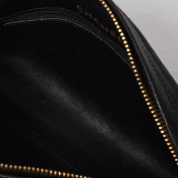 極美品 CHANEL シャネル チェーンワンショルダーバッグ 3番台 ココマーク ラムスキン キルティング ブラック 中古 4a000930