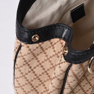 GUCCI Gucci Diamante Tote Bag Canvas Beige Black 211944 Good Condition Used 4a000184