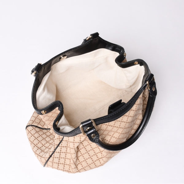 GUCCI Gucci Diamante Tote Bag Canvas Beige Black 211944 Good Condition Used 4a000184