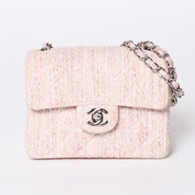 画像をギャラリービューアに読み込む, 極美品 CHANEL シャネル ミニマトラッセ17 Sフラップ Sチェーンショルダーバッグ 9番台 ココマーク ツイード レザー ピンク 中古 4a000912
