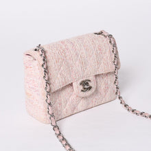 画像をギャラリービューアに読み込む, 極美品 CHANEL シャネル ミニマトラッセ17 Sフラップ Sチェーンショルダーバッグ 9番台 ココマーク ツイード レザー ピンク 中古 4a000912