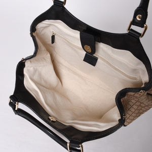 GUCCI Gucci Diamante Tote Bag Canvas Beige Black 211944 Good Condition Used 4a000184