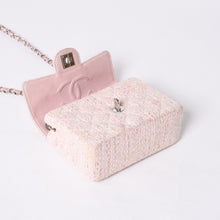 画像をギャラリービューアに読み込む, 極美品 CHANEL シャネル ミニマトラッセ17 Sフラップ Sチェーンショルダーバッグ 9番台 ココマーク ツイード レザー ピンク 中古 4a000912