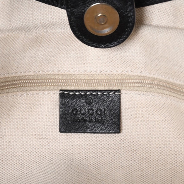 GUCCI Gucci Diamante Tote Bag Canvas Beige Black 211944 Good Condition Used 4a000184