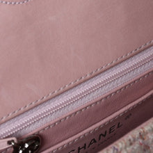 画像をギャラリービューアに読み込む, 極美品 CHANEL シャネル ミニマトラッセ17 Sフラップ Sチェーンショルダーバッグ 9番台 ココマーク ツイード レザー ピンク 中古 4a000912