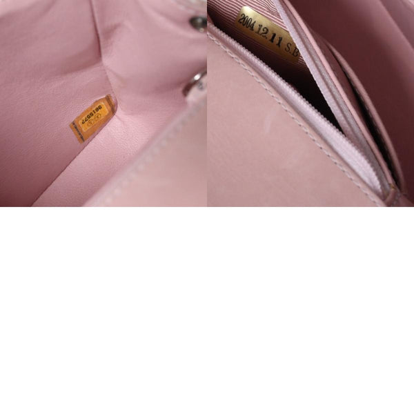 Very Good Condition CHANEL Mini Matelasse 17 S Flap S Chain Shoulder Bag No. 9 Coco Mark Tweed Leather Pink Used 4a000912
