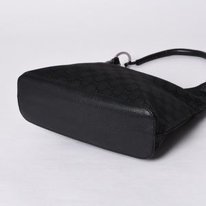 GUUCI One Shoulder Bag GG Canvas Leather Black Shoulder Bag 115003 Good Condition Used 4a000407