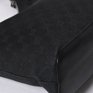 GUUCI One Shoulder Bag GG Canvas Leather Black Shoulder Bag 115003 Good Condition Used 4a000407