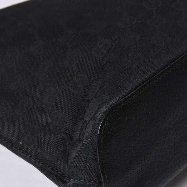 GUUCI One Shoulder Bag GG Canvas Leather Black Shoulder Bag 115003 Good Condition Used 4a000407
