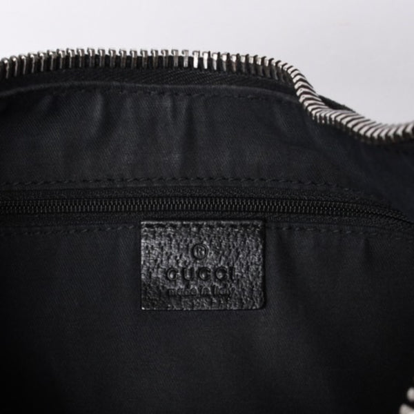 GUUCI One Shoulder Bag GG Canvas Leather Black Shoulder Bag 115003 Good Condition Used 4a000407