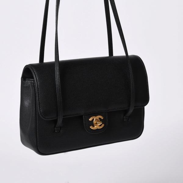 New and unused CHANEL 26SS Small Flap Bag Black Small flap bag Black Gold hardware Used 4a001122