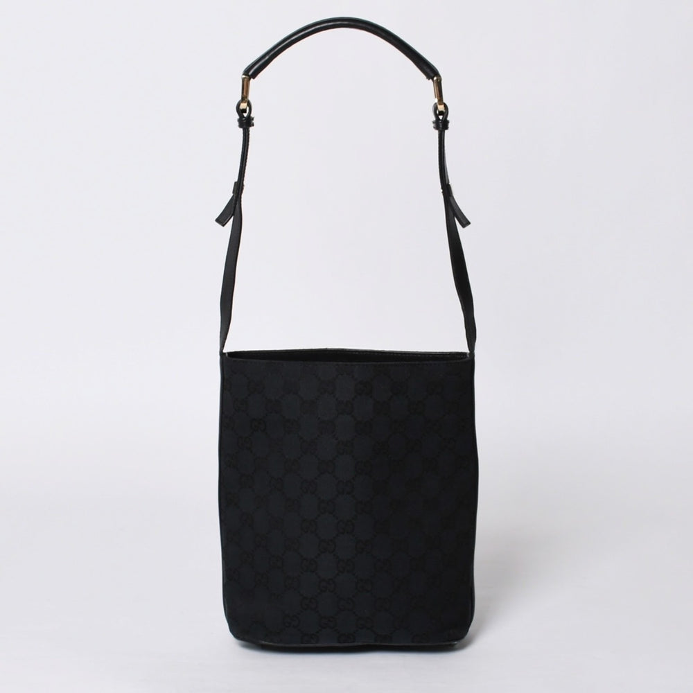 GUCCI グッチ GGキャンバス Shoulder Bag ワンショルダーバッグ 001・4286 ブラックレザー 美品 中古 4a000271