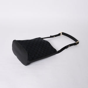 GUCCI グッチ GGキャンバス Shoulder Bag ワンショルダーバッグ 001・4286 ブラックレザー 美品 中古 4a000271
