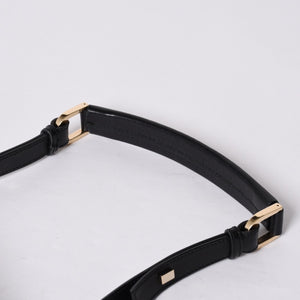 GUCCI グッチ GGキャンバス Shoulder Bag ワンショルダーバッグ 001・4286 ブラックレザー 美品 中古 4a000271
