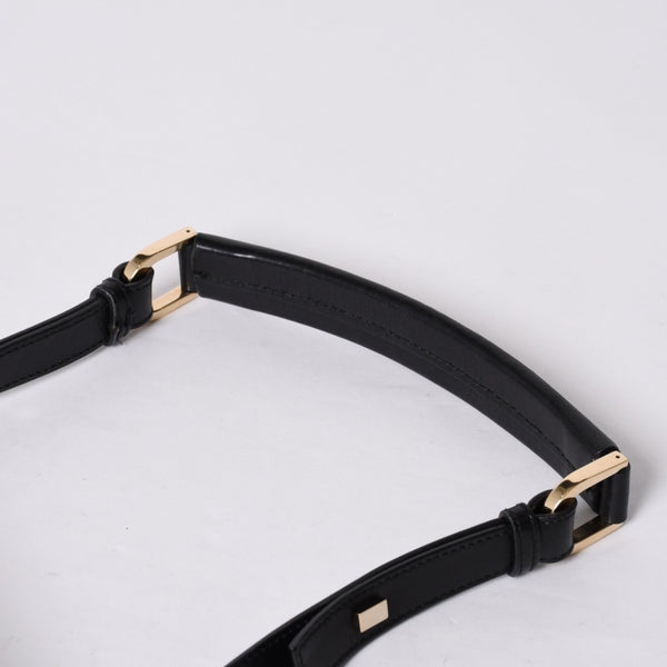 GUCCI グッチ GGキャンバス Shoulder Bag ワンショルダーバッグ 001・4286 ブラックレザー 美品 中古 4a000271