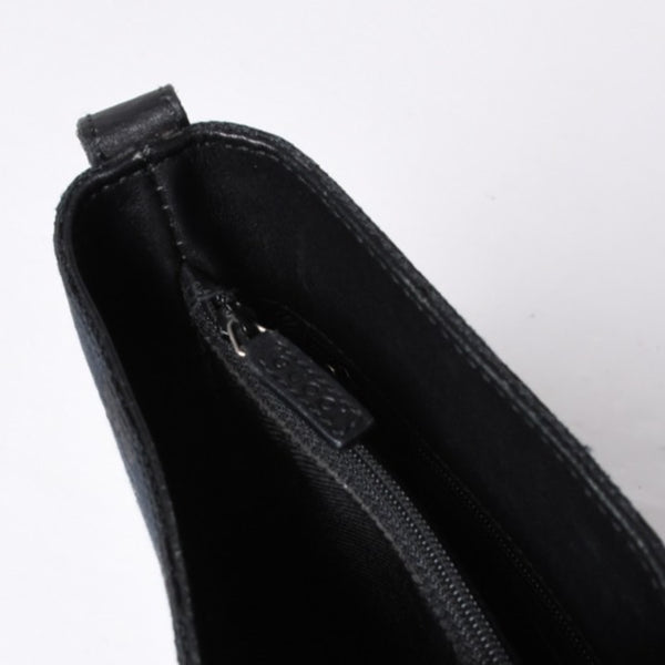 GUCCI グッチ GGキャンバス Shoulder Bag ワンショルダーバッグ 001・4286 ブラックレザー 美品 中古 4a000271