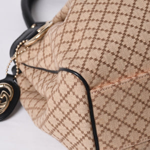 GUCCI Gucci Diamante Tote Bag Canvas Beige Black 211944 Good Condition Used 4a000184