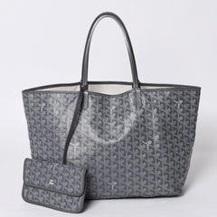 GOYARD Saint-Louis PM Goyardin Canvas Calf Gray Silver Hardware Made in France Good Condition Used 4a000981