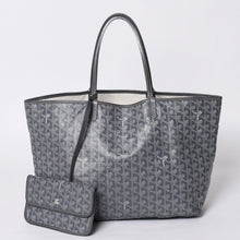 画像をギャラリービューアに読み込む, GOYARD ゴヤール サンルイPM ゴヤールディンキャンバス カーフ グレー シルバー金具 フランス製 美品 中古 4a000981