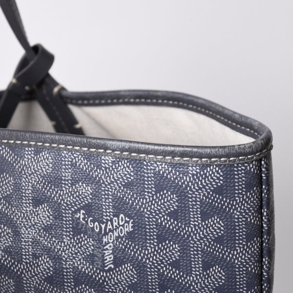 GOYARD Saint-Louis PM Goyardin Canvas Calf Gray Silver Hardware Made in France Good Condition Used 4a000981