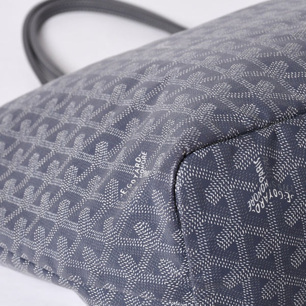 GOYARD Saint-Louis PM Goyardin Canvas Calf Gray Silver Hardware Made in France Good Condition Used 4a000981