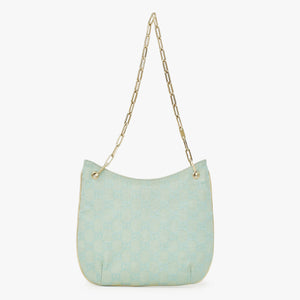 Very Good Condition GUCCI Gucci Hobo One Shoulder Mini Handbag 00141700 203369 GG Canvas Leather Green Used 4a000186