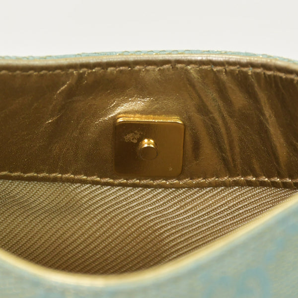 Very Good Condition GUCCI Gucci Hobo One Shoulder Mini Handbag 00141700 203369 GG Canvas Leather Green Used 4a000186