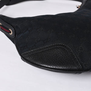 Very good condition GUCCI Gucci one shoulder handbag 162895 002403 GG canvas leather black gold hardware used 4a000192