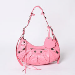極美品 BALENCIAGA バレンシアガ ルカゴールS ワンショルダーバッグ 671307 ピンク シルバー金具 中古 4a000136