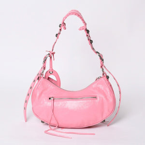 極美品 BALENCIAGA バレンシアガ ルカゴールS ワンショルダーバッグ 671307 ピンク シルバー金具 中古 4a000136
