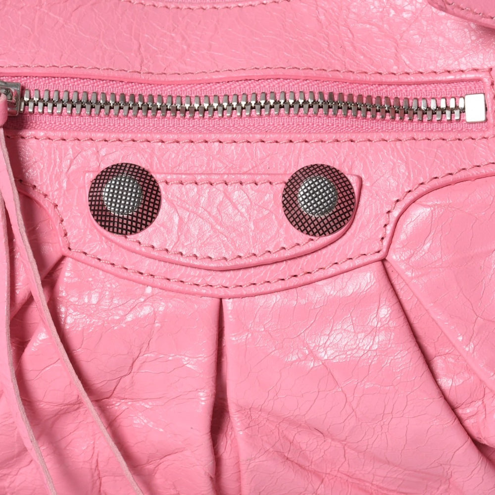 極美品 BALENCIAGA バレンシアガ ルカゴールS ワンショルダーバッグ 671307 ピンク シルバー金具 中古 4a000136