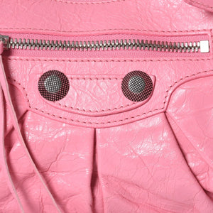 極美品 BALENCIAGA バレンシアガ ルカゴールS ワンショルダーバッグ 671307 ピンク シルバー金具 中古 4a000136