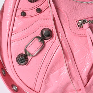 極美品 BALENCIAGA バレンシアガ ルカゴールS ワンショルダーバッグ 671307 ピンク シルバー金具 中古 4a000136