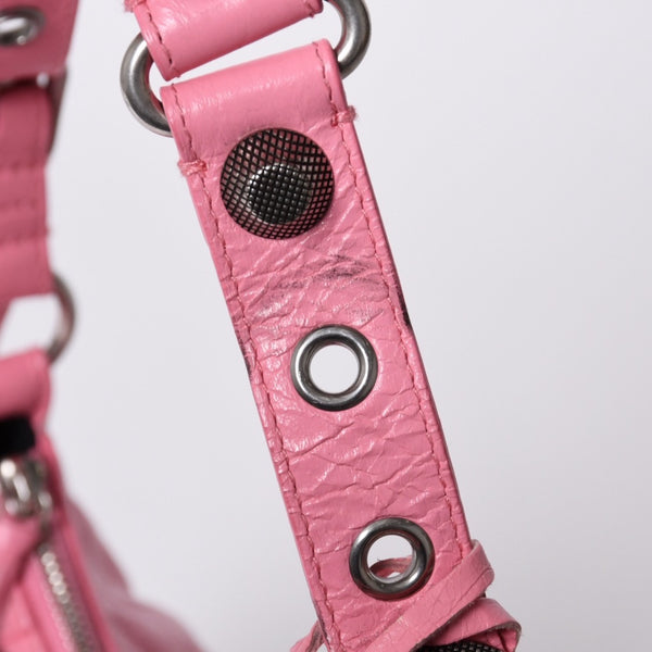 極美品 BALENCIAGA バレンシアガ ルカゴールS ワンショルダーバッグ 671307 ピンク シルバー金具 中古 4a000136