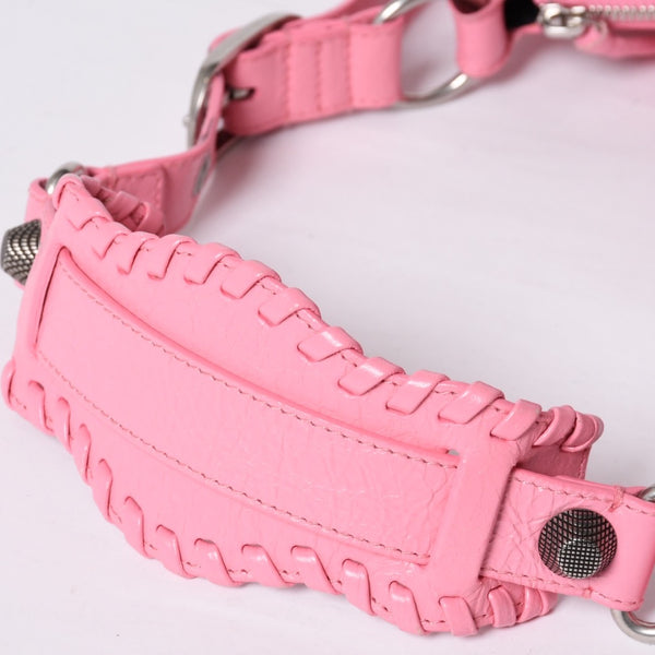 極美品 BALENCIAGA バレンシアガ ルカゴールS ワンショルダーバッグ 671307 ピンク シルバー金具 中古 4a000136