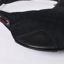 画像をギャラリービューアに読み込む, 極美品 GUCCI グッチ ワンショルダー ハンドバッグ 162895 002403 GGキャンバス レザー ブラック ゴールド金具 中古 4a000192