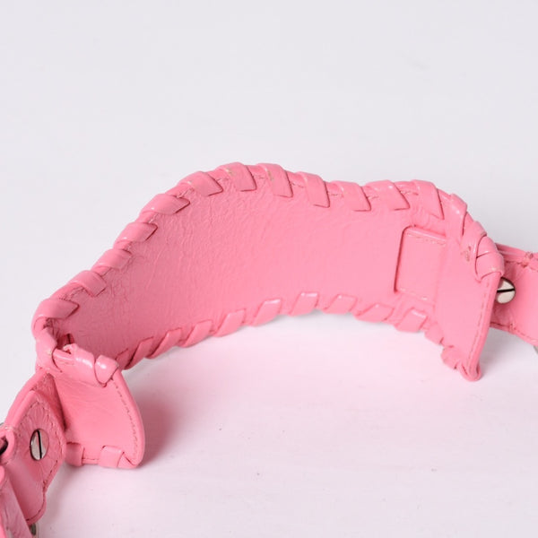 極美品 BALENCIAGA バレンシアガ ルカゴールS ワンショルダーバッグ 671307 ピンク シルバー金具 中古 4a000136