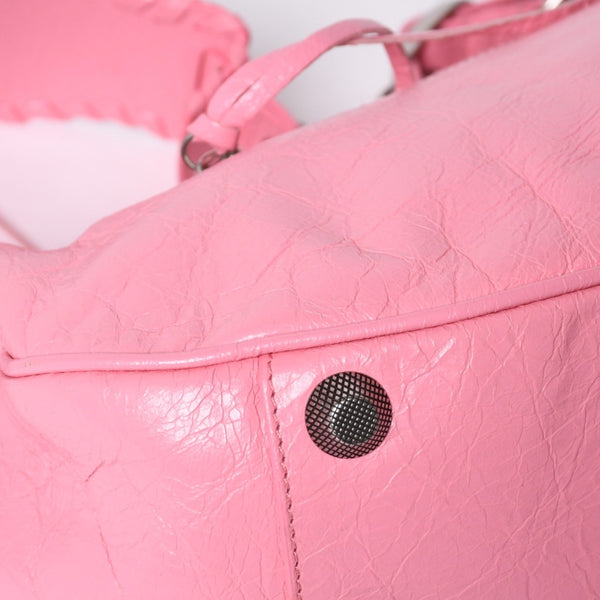 極美品 BALENCIAGA バレンシアガ ルカゴールS ワンショルダーバッグ 671307 ピンク シルバー金具 中古 4a000136