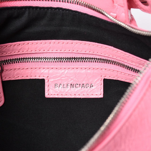 極美品 BALENCIAGA バレンシアガ ルカゴールS ワンショルダーバッグ 671307 ピンク シルバー金具 中古 4a000136