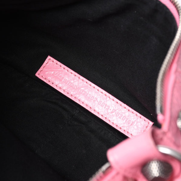 極美品 BALENCIAGA バレンシアガ ルカゴールS ワンショルダーバッグ 671307 ピンク シルバー金具 中古 4a000136