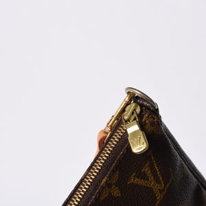 Very Good Condition LOUIS VUITTON Pochette Accessory Pouch M51980 Monogram Brown Leather PVC Used 4a000592