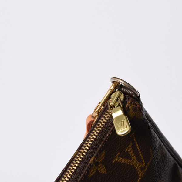 Very Good Condition LOUIS VUITTON Pochette Accessory Pouch M51980 Monogram Brown Leather PVC Used 4a000592