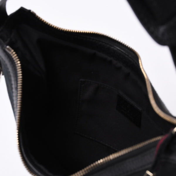 Very good condition GUCCI Gucci one shoulder handbag 162895 002403 GG canvas leather black gold hardware used 4a000192