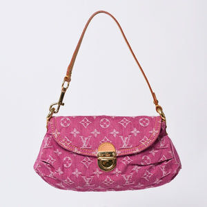 Very good condition LOUIS VUITTON Mini Pretty One Shoulder Bag M95216 Monogram Denim Pink Used 4a000717