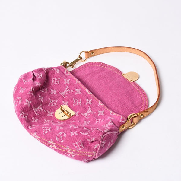 Very good condition LOUIS VUITTON Mini Pretty One Shoulder Bag M95216 Monogram Denim Pink Used 4a000717