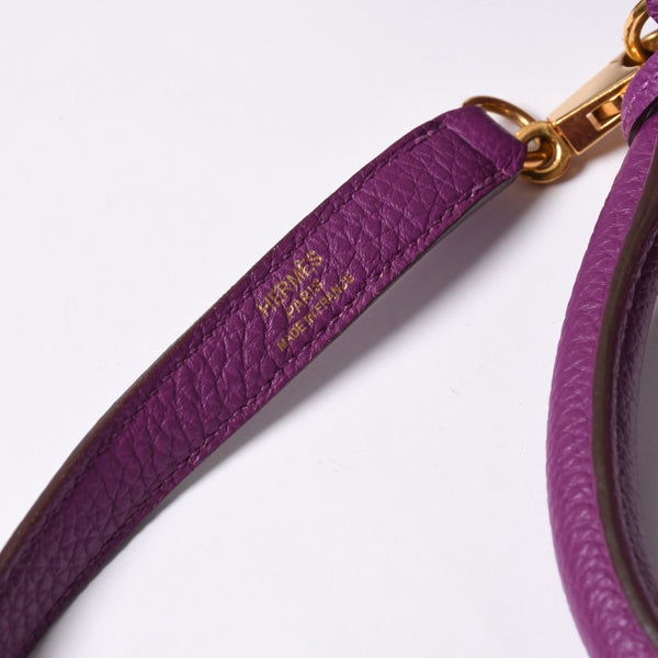 極美品 HERMES エルメス ケリー32 内縫い アネモネ パープル □R刻印 シルバー金具 トリヨンクレマンス ハンドバッグ 2WAY 中古 4a000804
