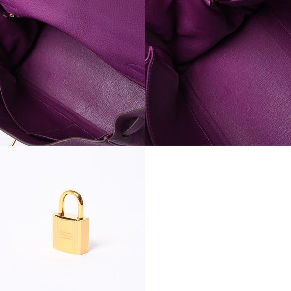 極美品 HERMES エルメス ケリー32 内縫い アネモネ パープル □R刻印 シルバー金具 トリヨンクレマンス ハンドバッグ 2WAY 中古 4a000804
