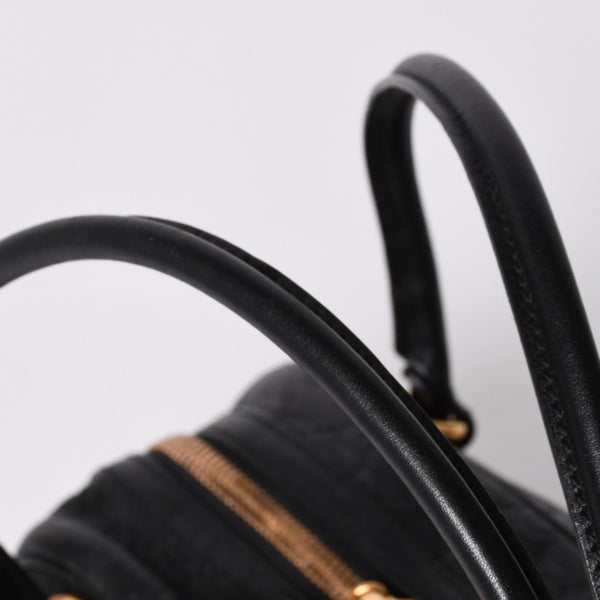 極美品 GUCCI ホースビット ワンショルダーバッグ 159899 ブラックレザー グッチシマ バンブー ゴールド金具 中古 4a000216