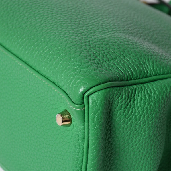 Very good condition HERMES Kelly 32 Inner stitching Bamboo □Q stamp Silver hardware Taurillon Clemence Handbag 2WAY Used 4a000803